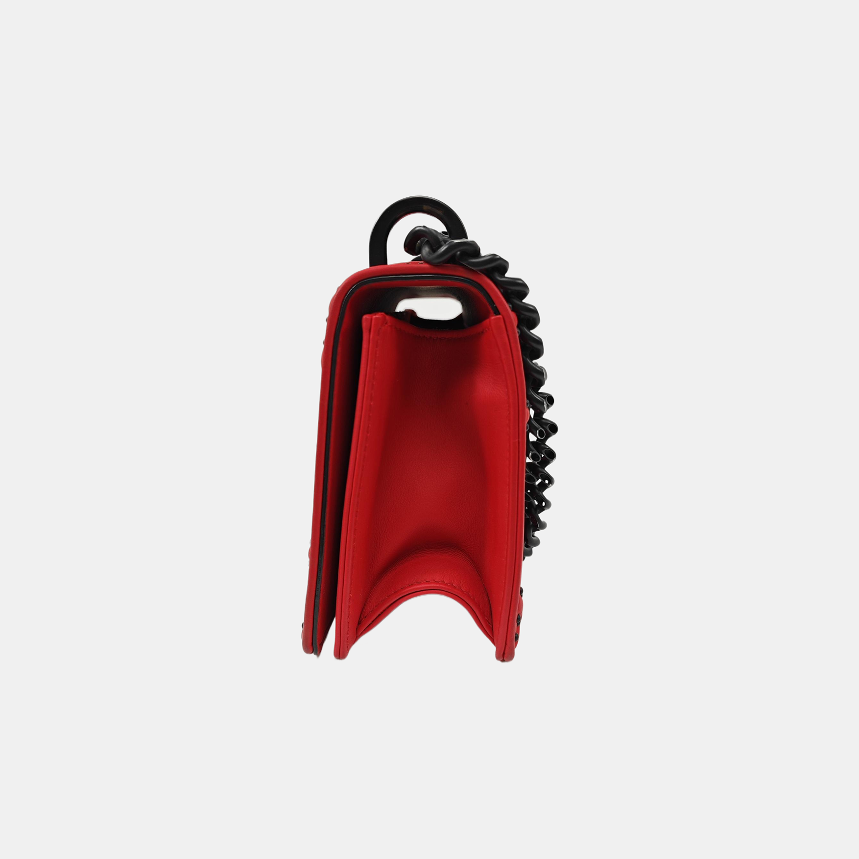 Diorama Small Cannage Calfskin Red