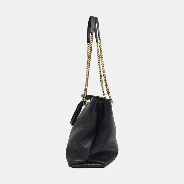 Chevron Calfskin Tote Bag Blue