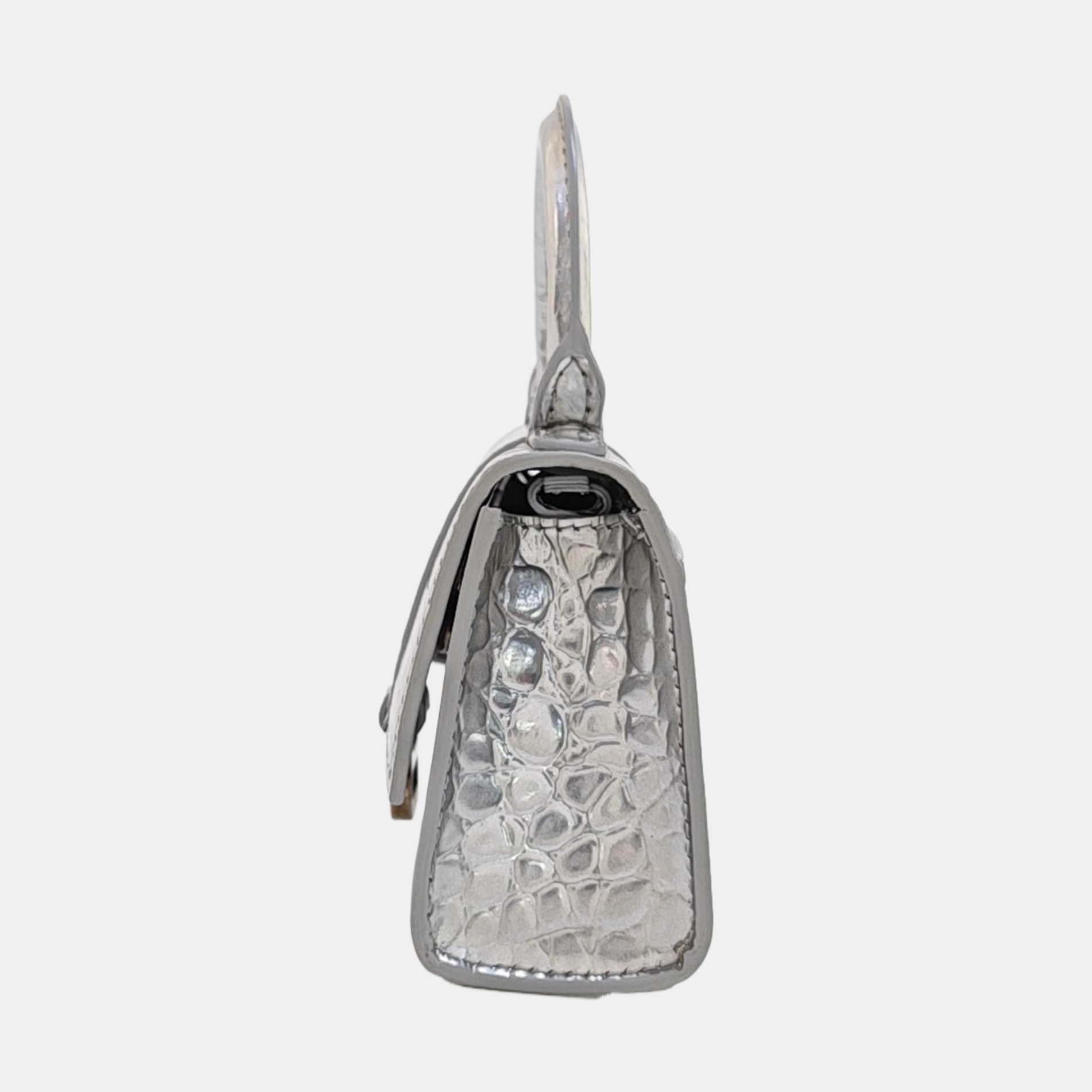 Hourglass Mini Calfskin Silver
