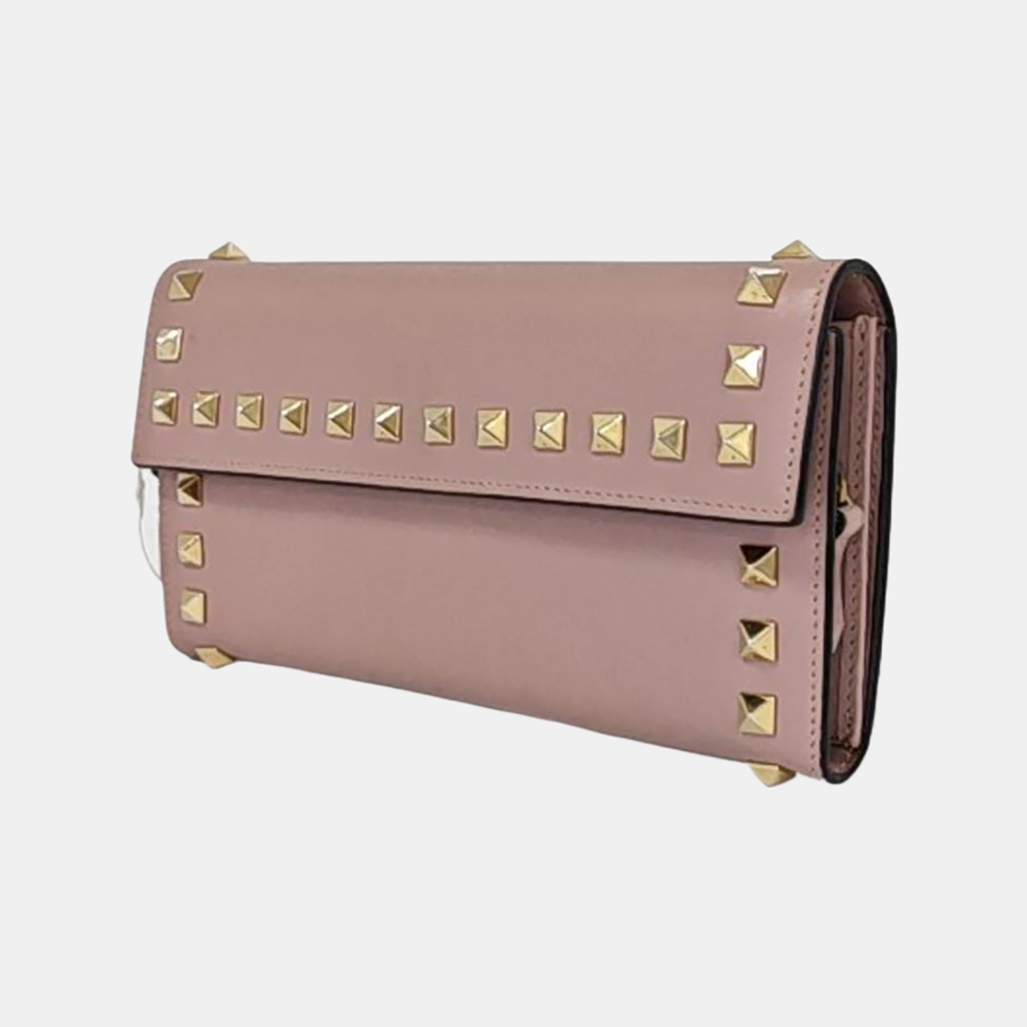 Cartera rosa de piel de ternera Rockstud