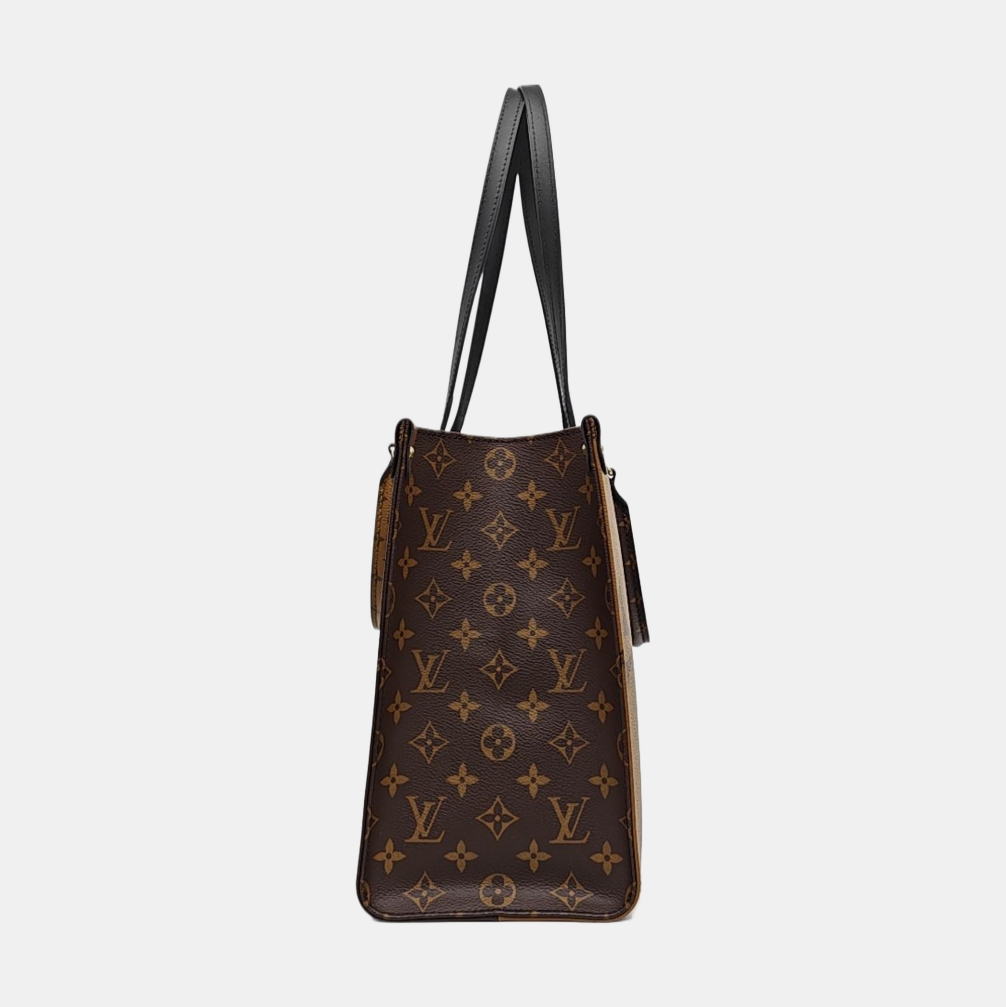ONTHEGO MM Monogram Coated Canvas Brown
