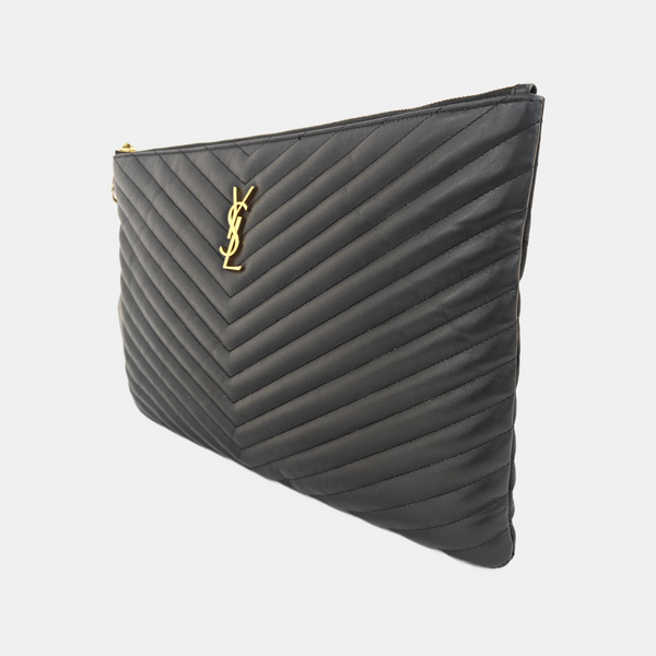 MONOGRAM Chevron Calfskin Black