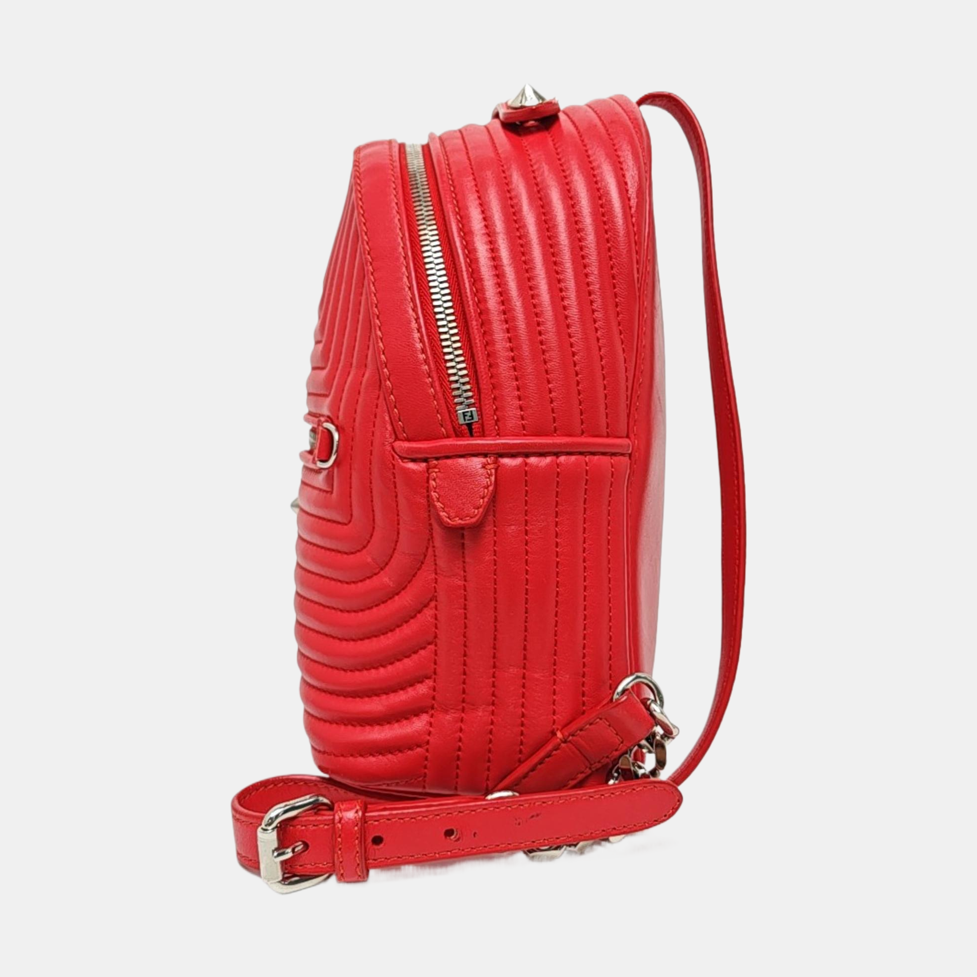 Quilted Calfskin Backpack Red