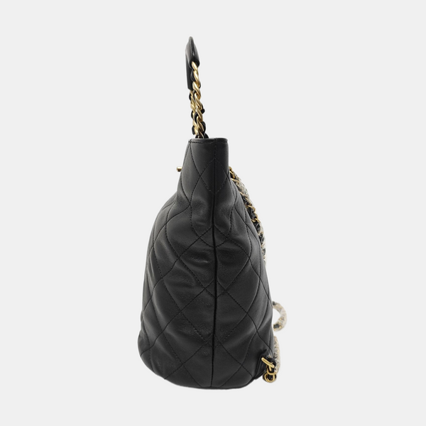 Quilted Lambskin Backpack Black