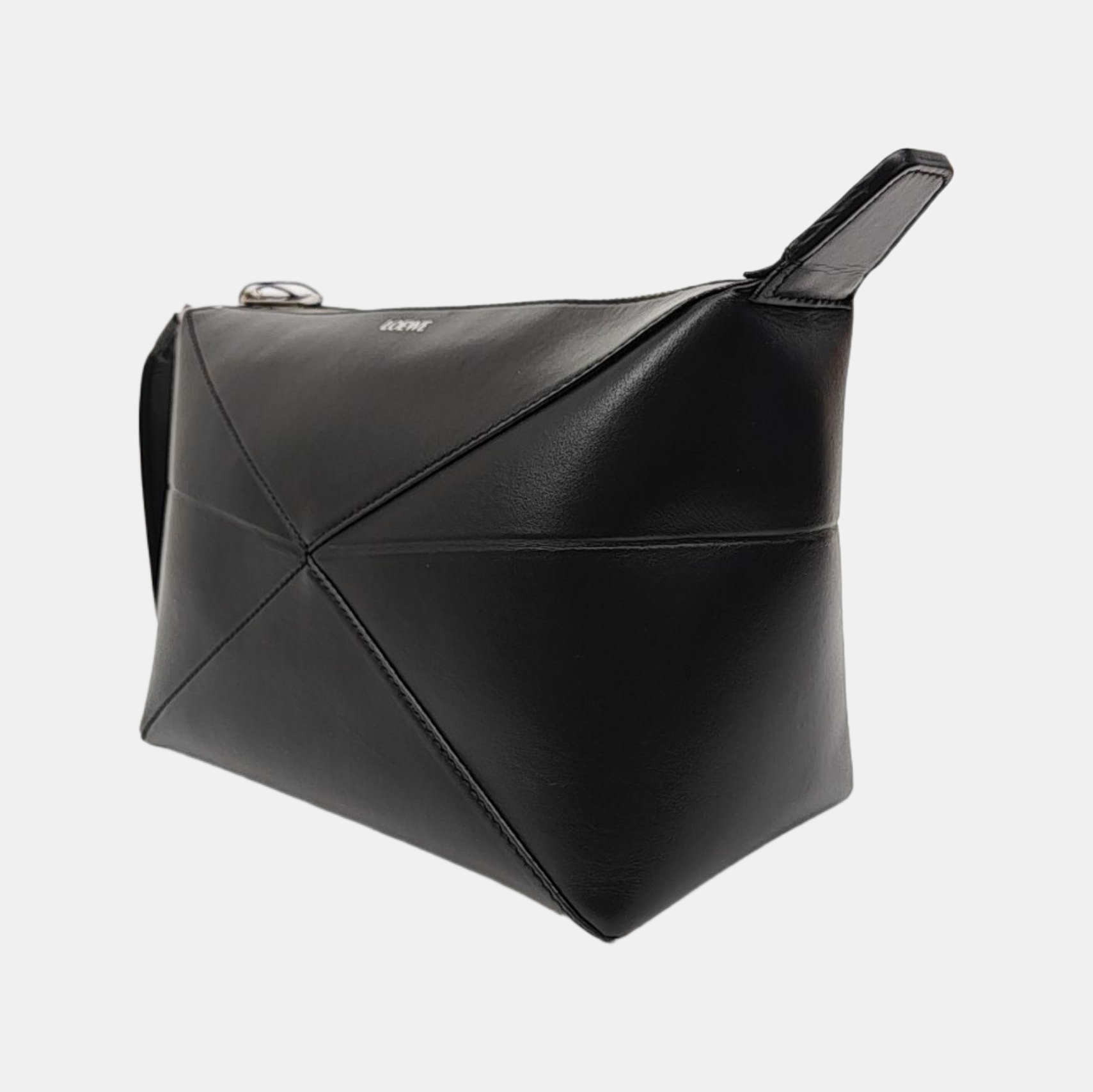 Puzzle Fold Small Quilted Calfskin Black