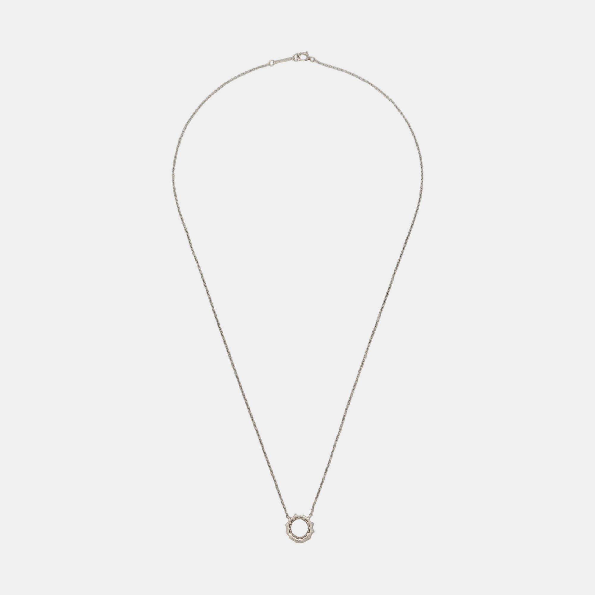 Open Circle Platinum 950 Silver Necklace