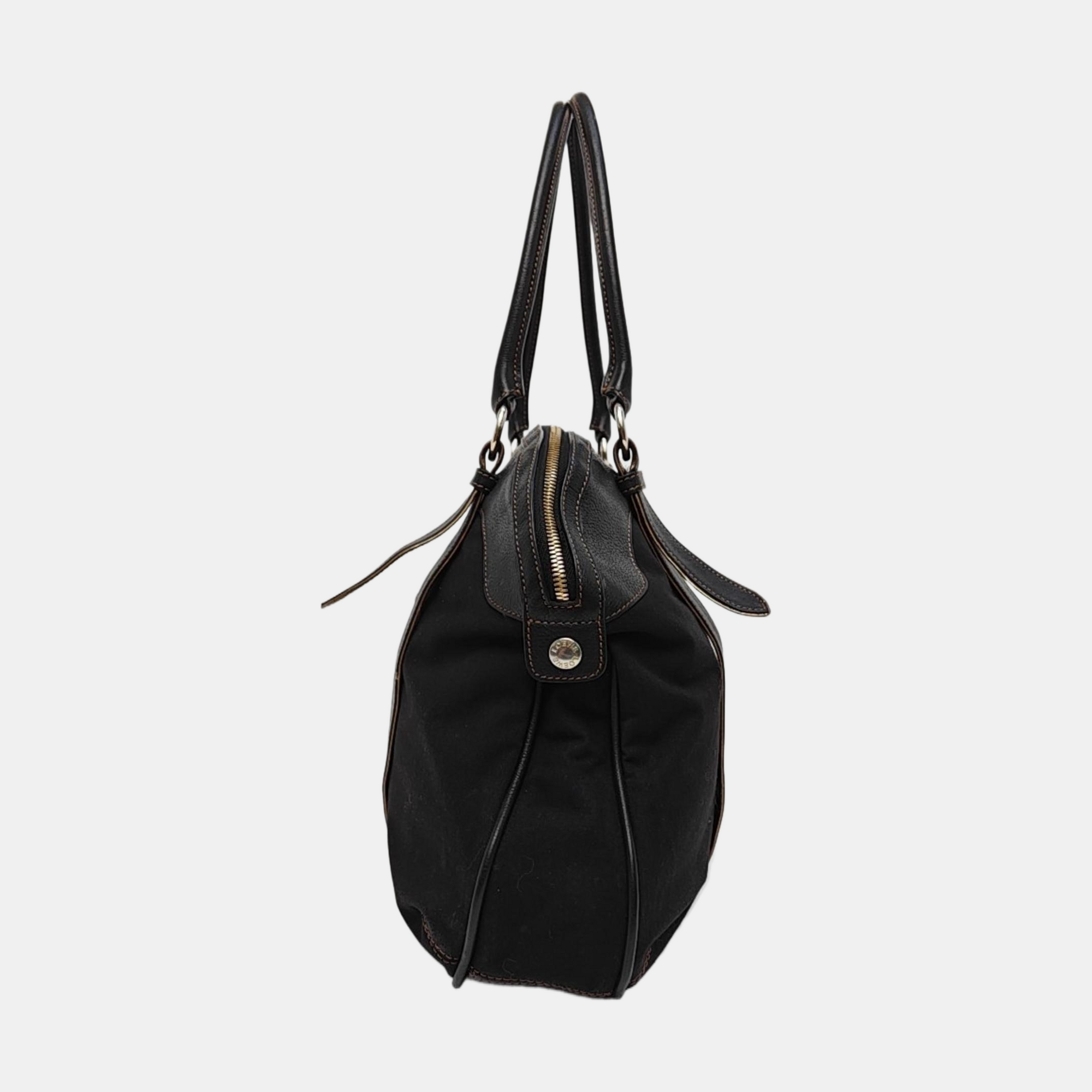 Canvas Top Handle Bag Black