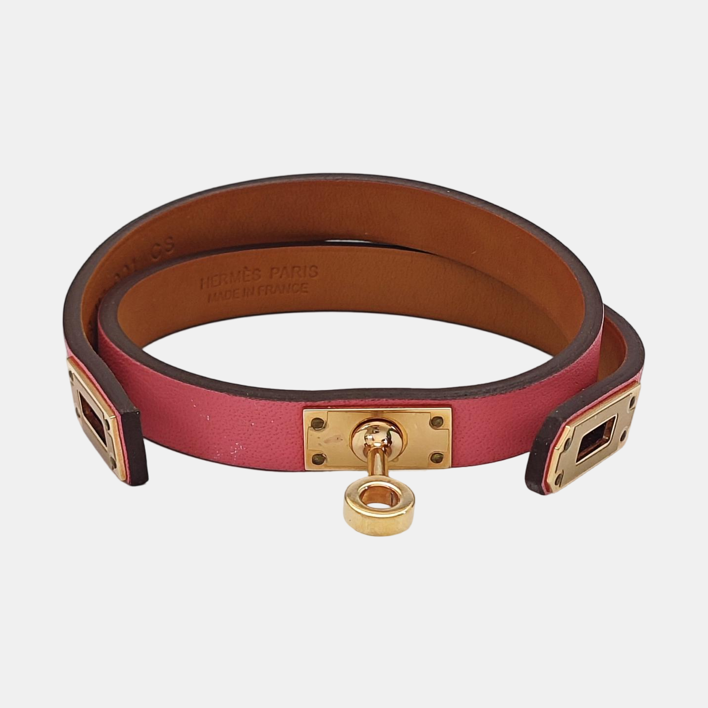 Kelly Leather Pink Bangle