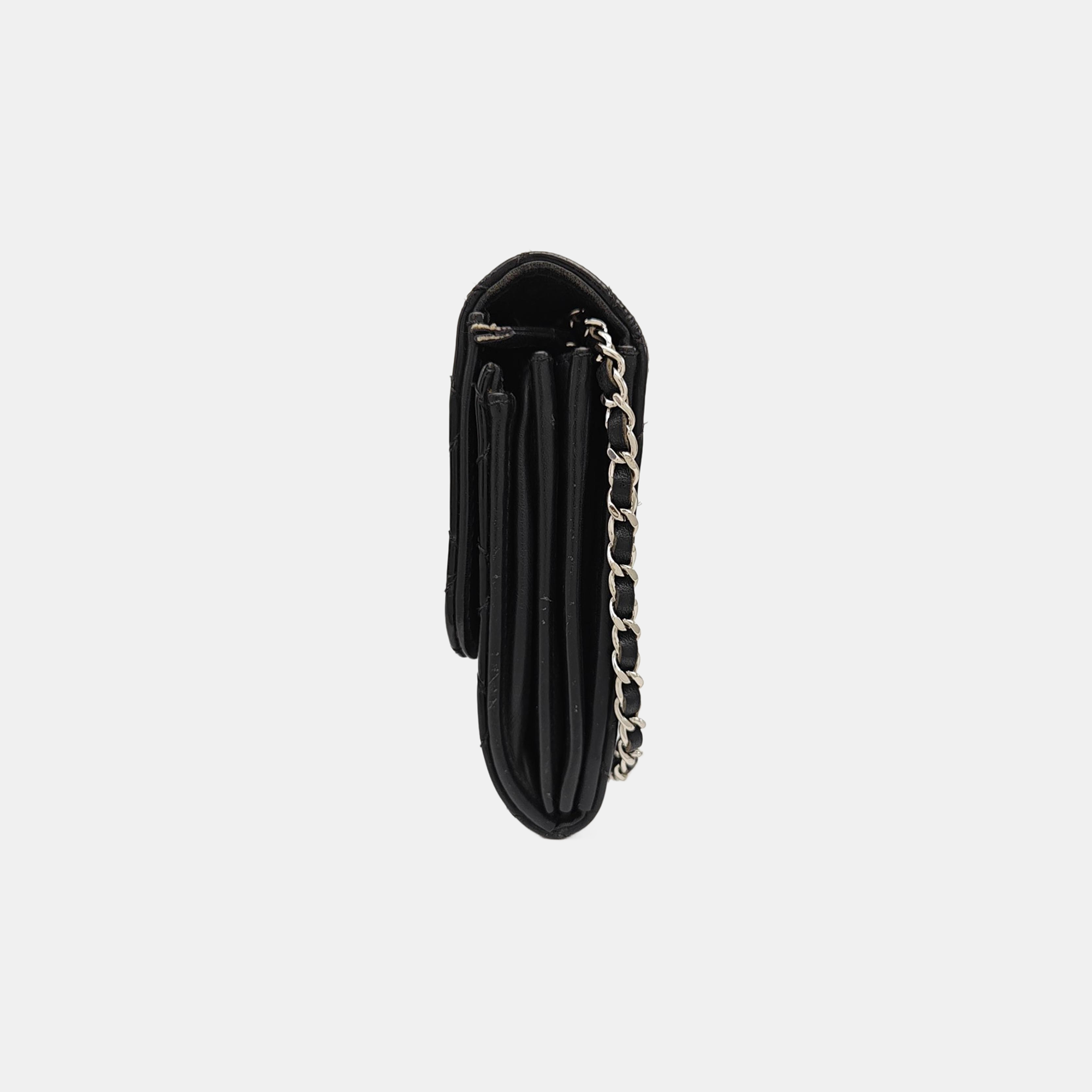 Quilted Patent Leather Top Handle Bag Black