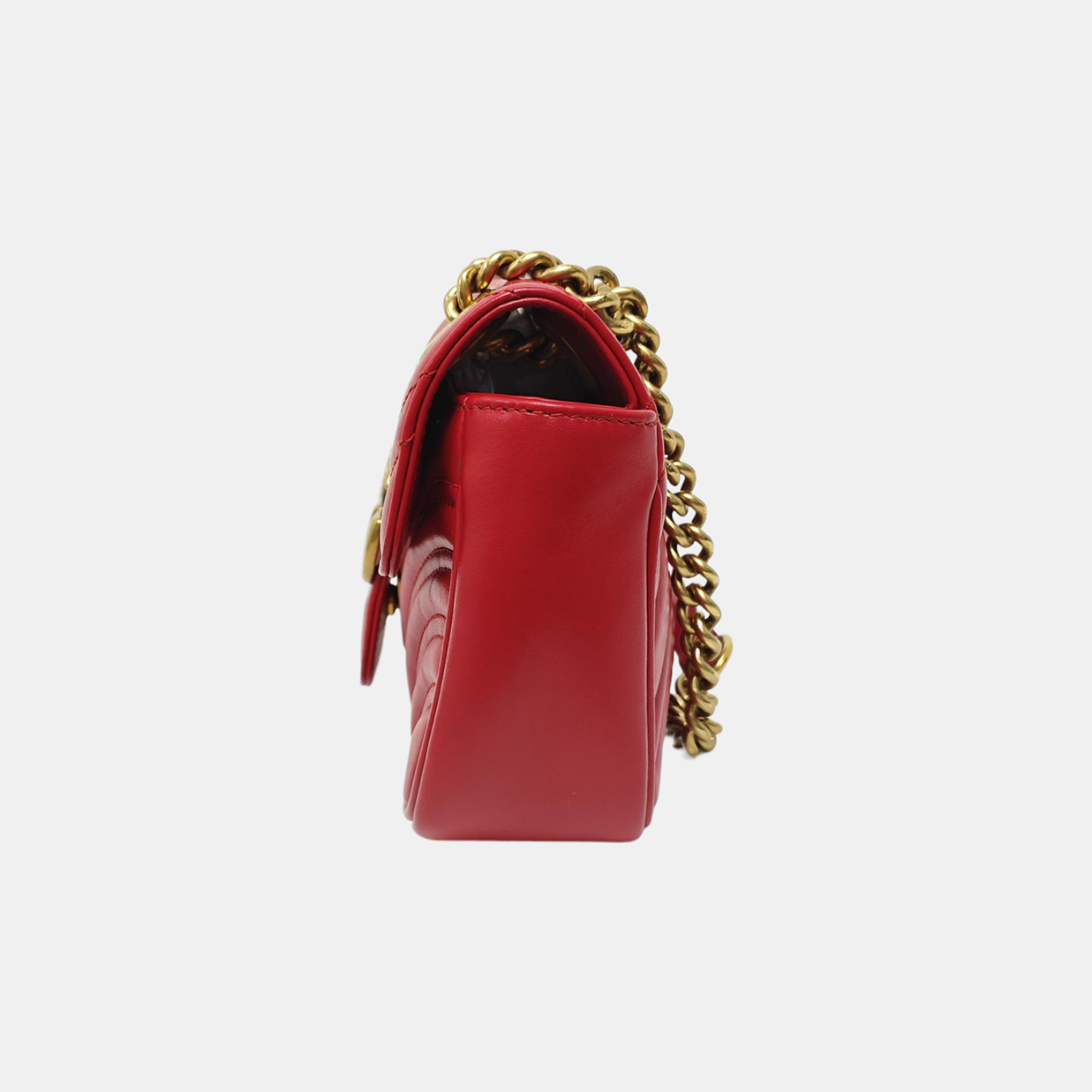 GG Marmont Small Quilted Calfskin Red