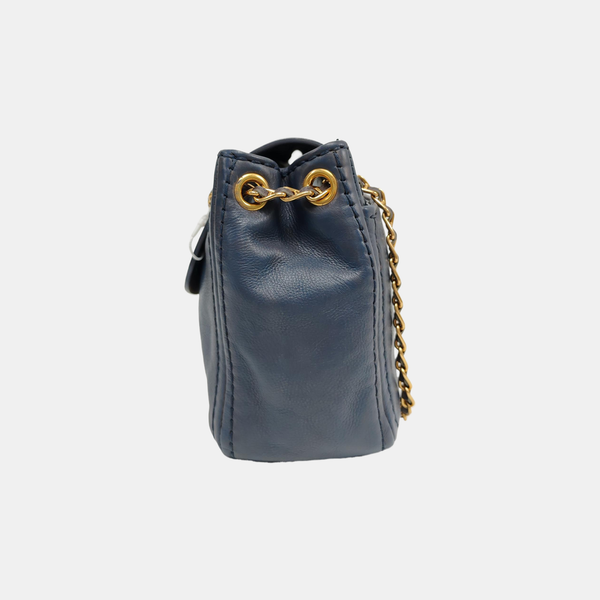 Calfskin Shoulder Bag Blue
