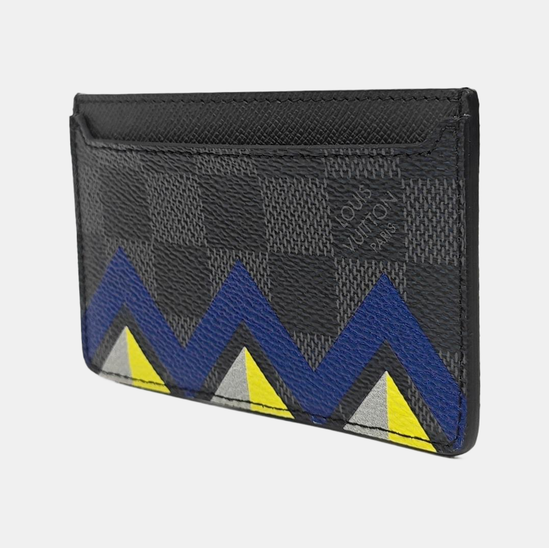 Damier Graphite Coated Canvas Card Holder Black