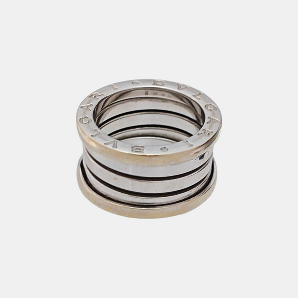 B.ZERO1 18k White Gold Silver Ring EU 50