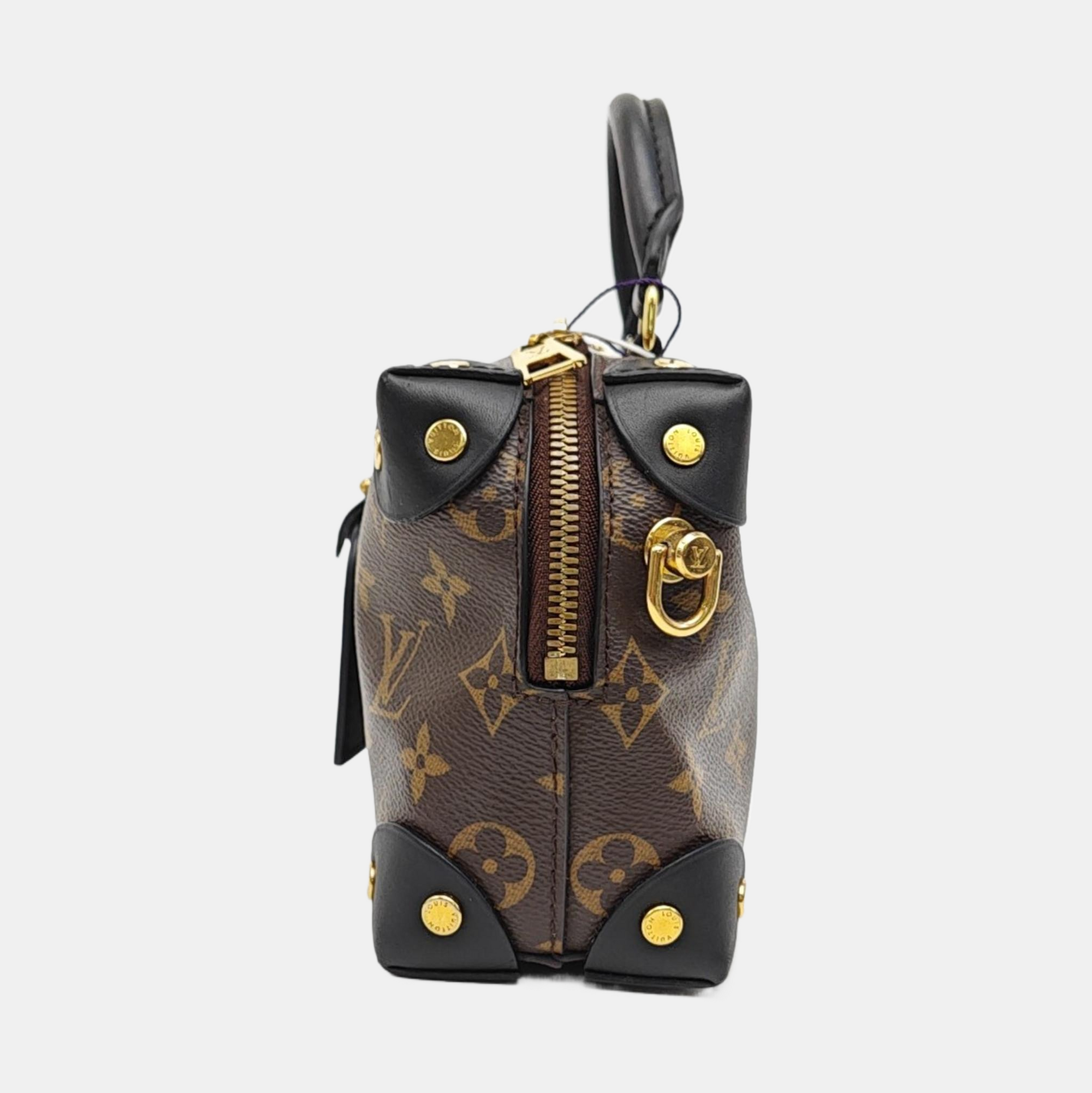 PETITE MALLE Monogram Coated Canvas Brown