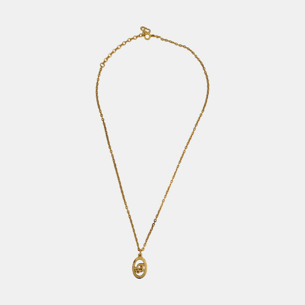 Dior Oblique Metal Gold Necklace