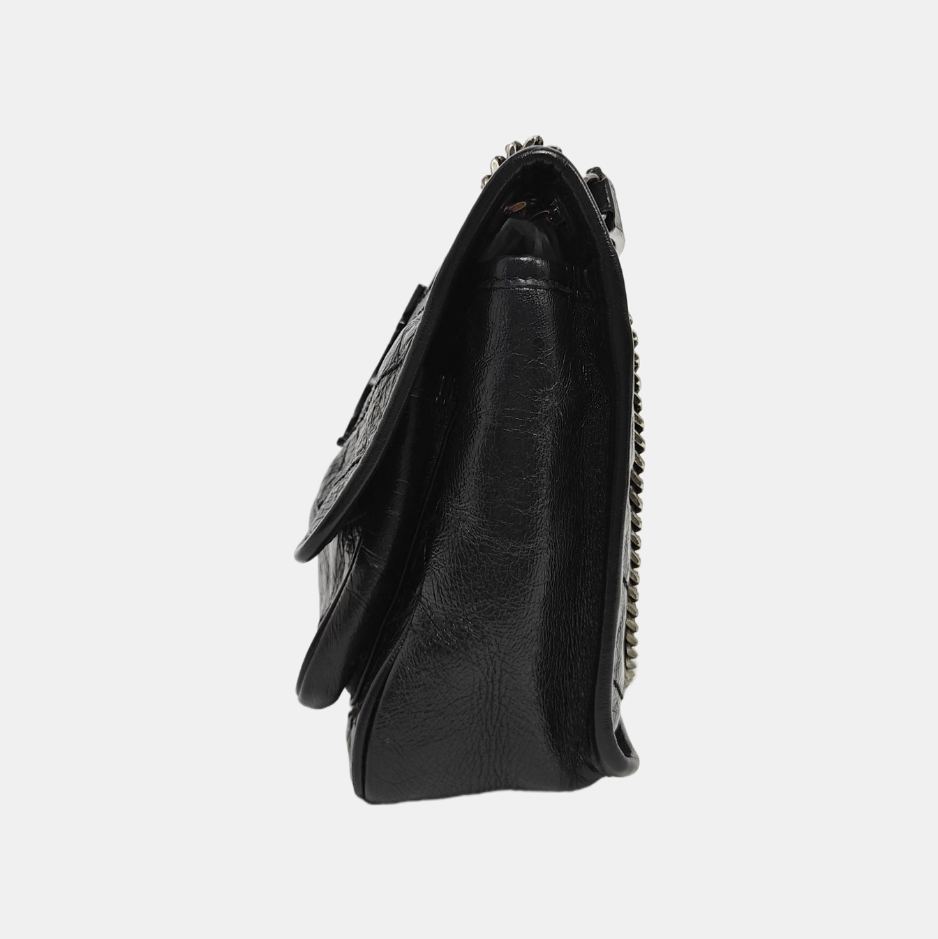 NIKI Small Chevron Calfskin Black