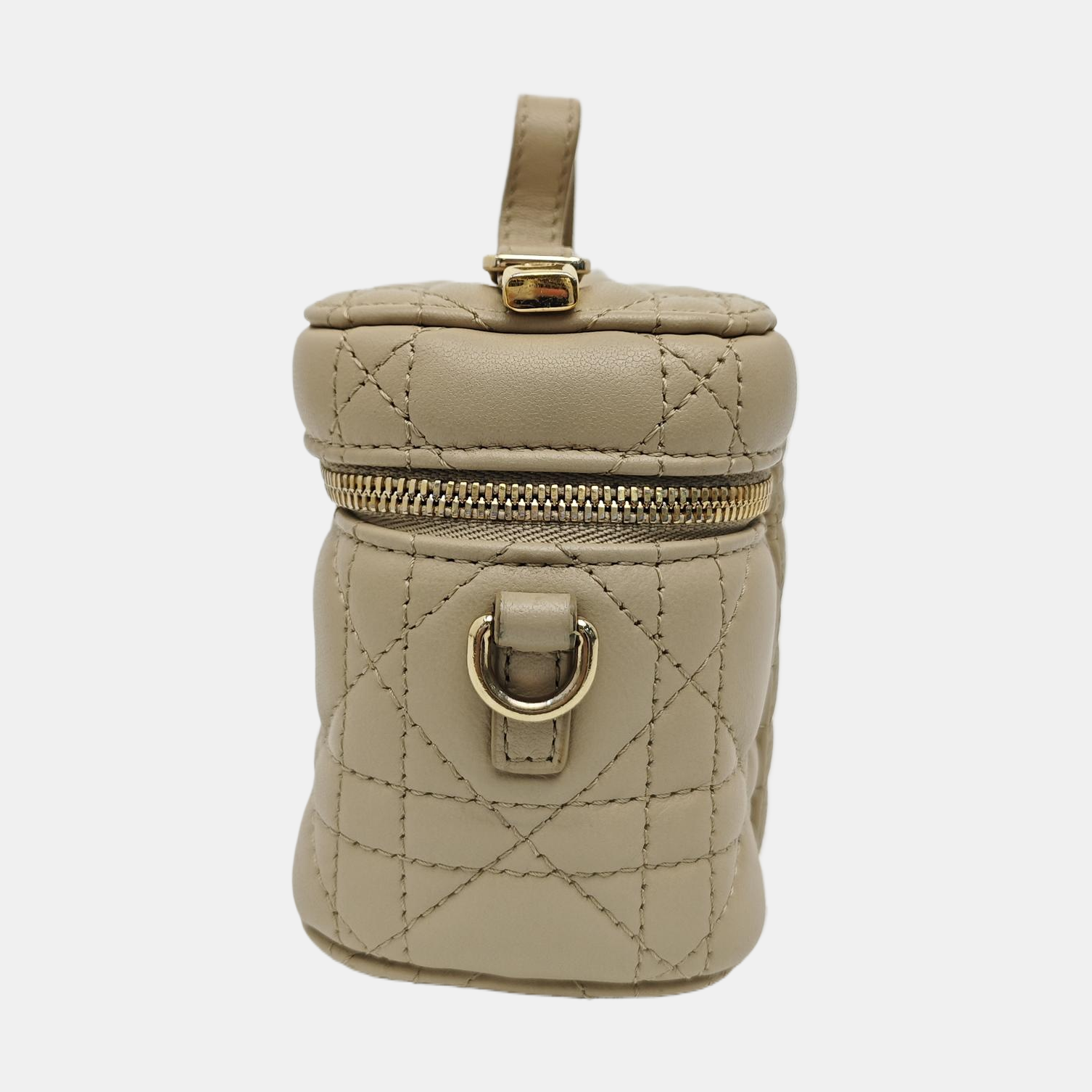 Lady Dior Super Mini Cannage Lambskin Beige