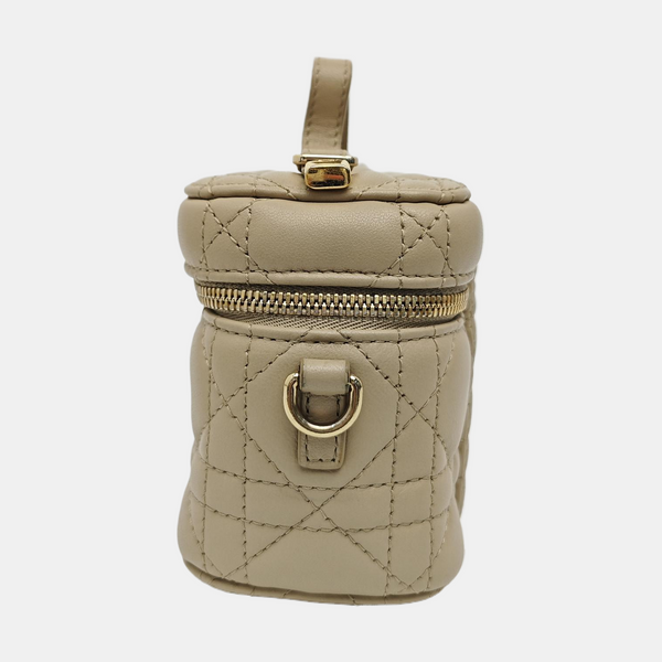 Lady Dior Super Mini Cannage Lambskin Beige