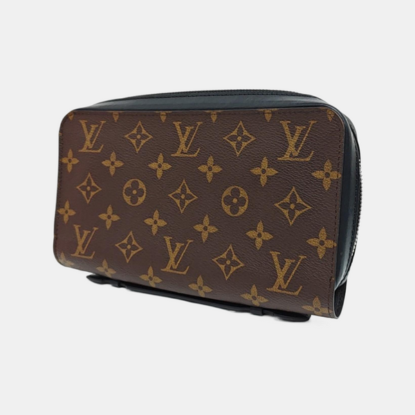 Monogram Coated Canvas Clutch Brown