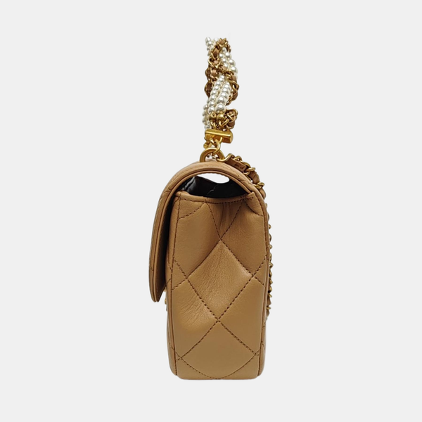 CLASSIC FLAP Mini Quilted Lambskin Beige