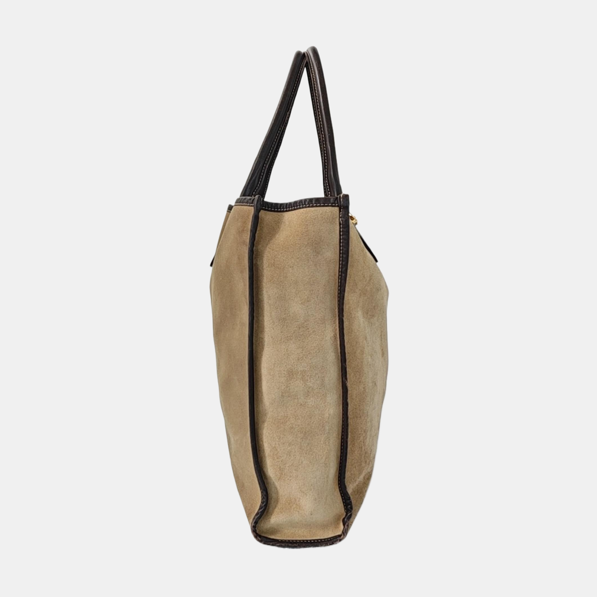 Suede Tote Bag Brown