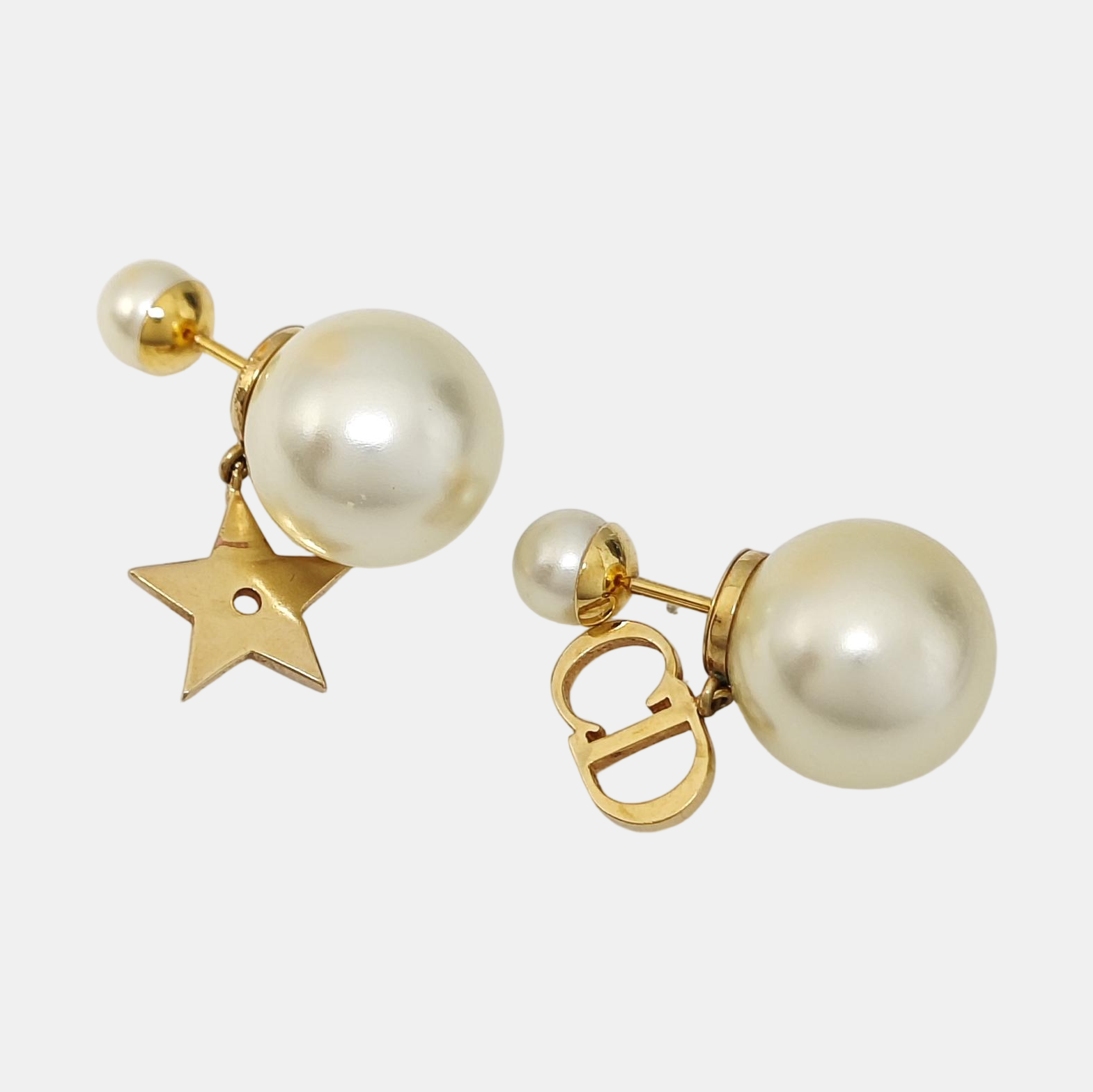 Dior Tribales Metal White Stud Earrings
