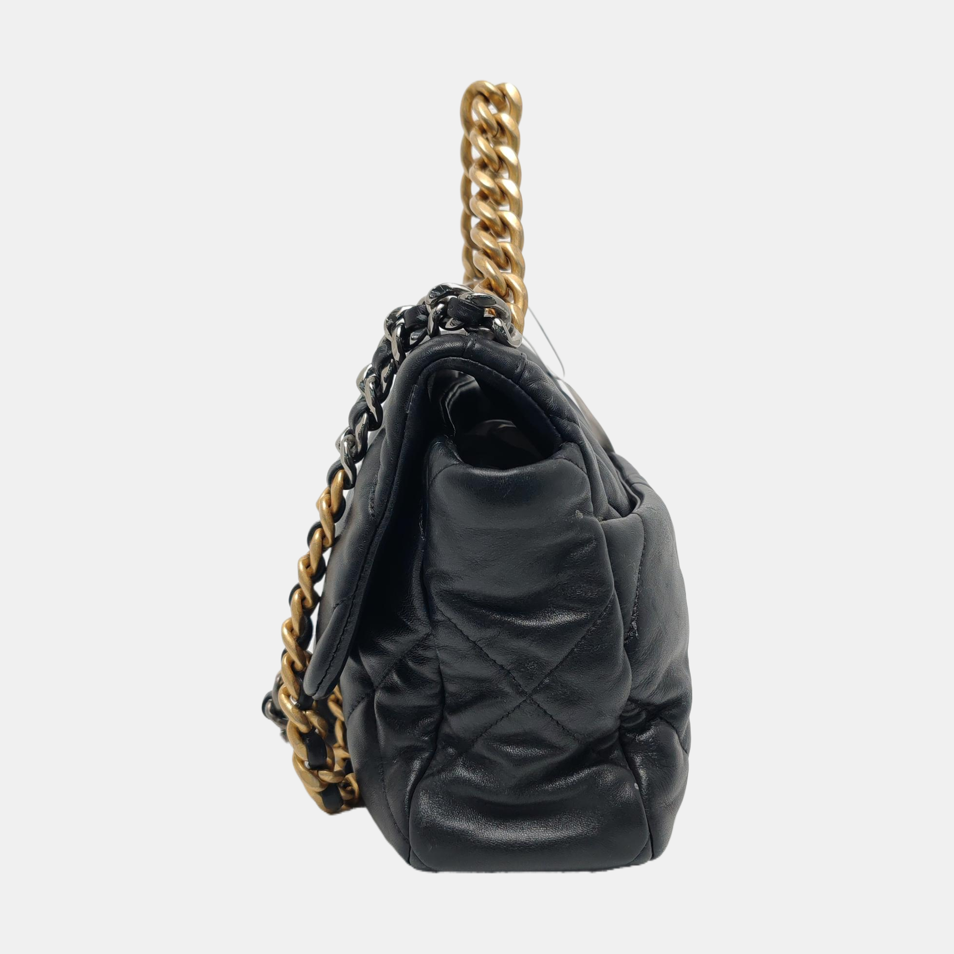 CHANEL 19 Large Quilted Lambskin Black