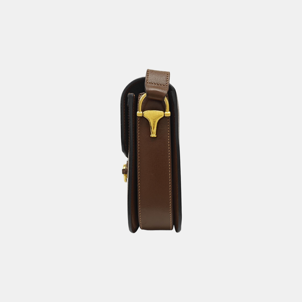 Horsebit 1955 Medium Monogram Coated Canvas Beige