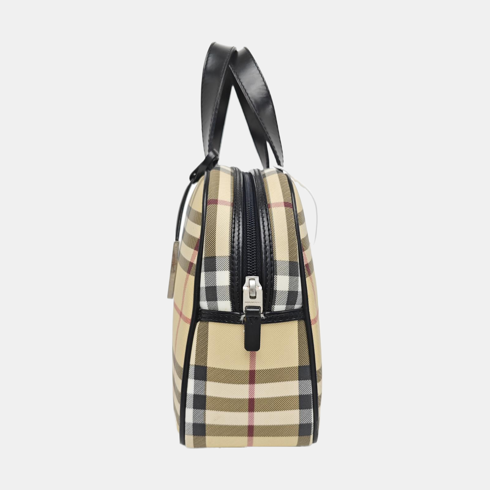Coated Canvas Top Handle Bag Beige