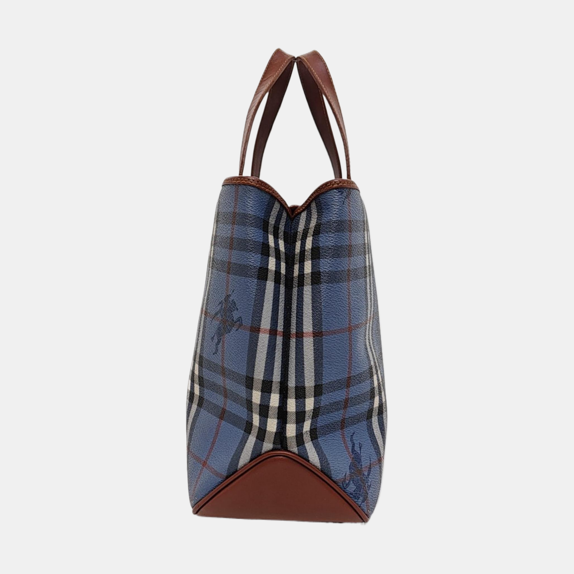 Coated Canvas Tote Bag Blue
