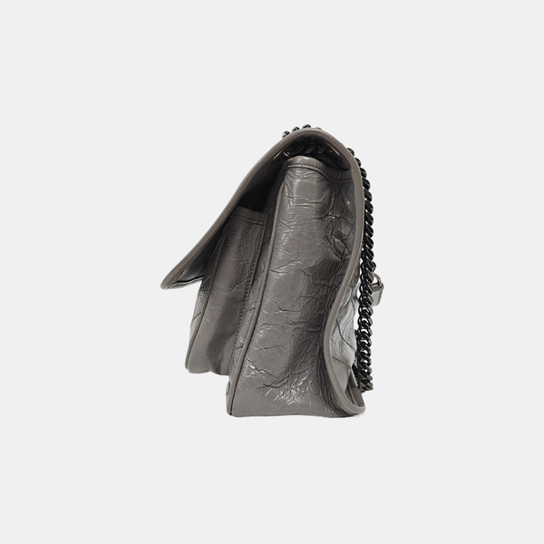 NIKI Medium Chevron Calfskin Gray