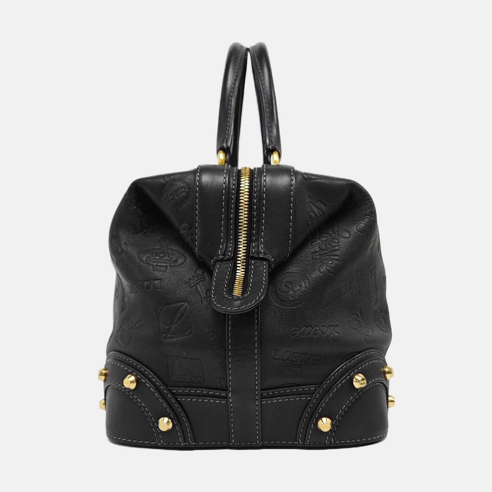 Calfskin Top Handle Bag Black