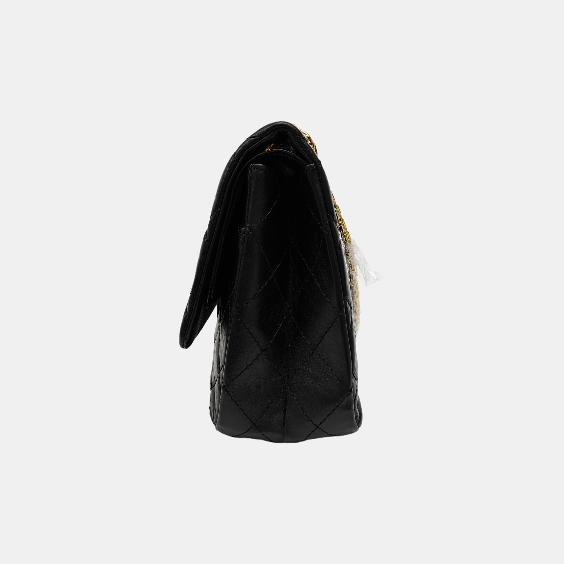 2.55 Maxi Quilted Waxed Cafskin Black