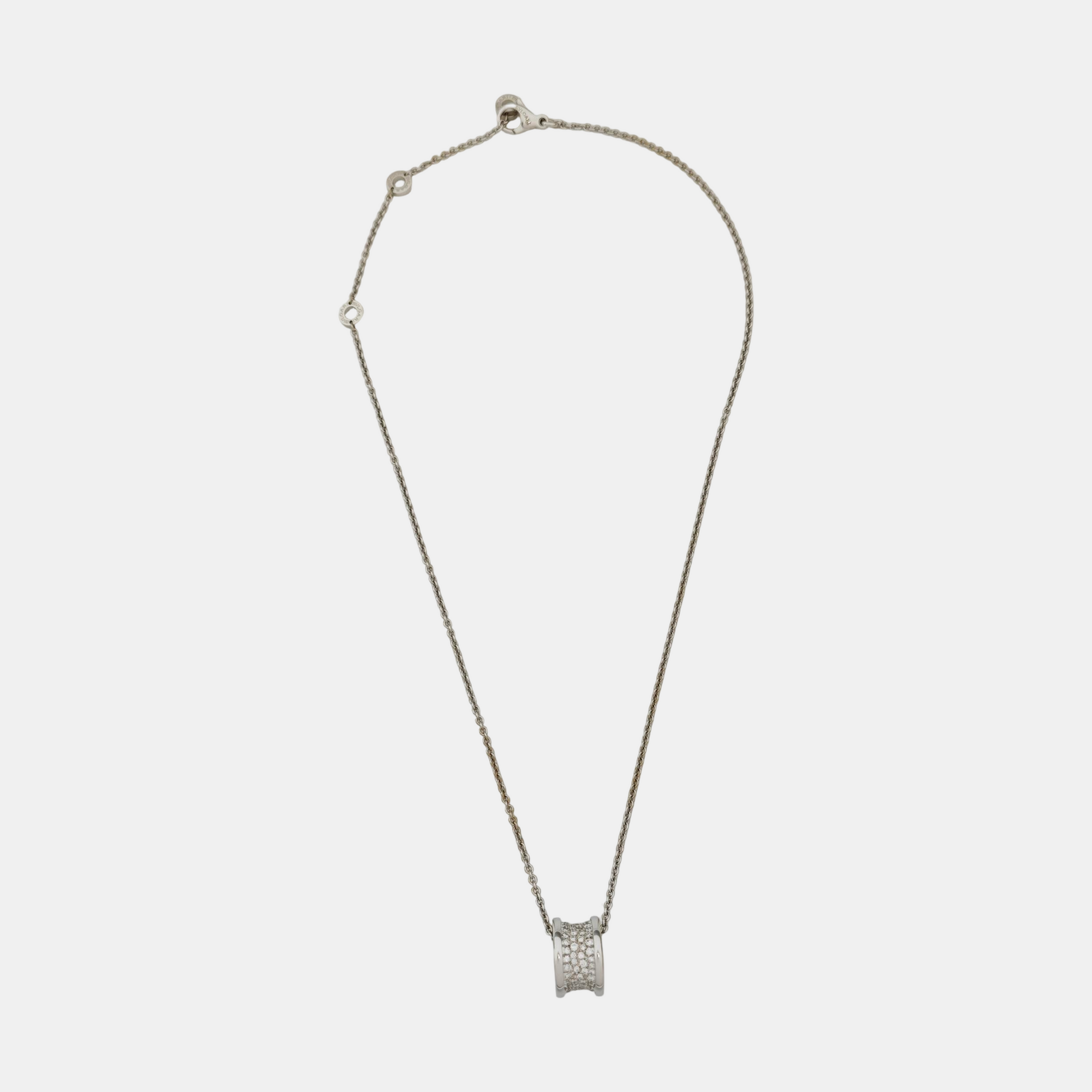 B.ZERO1 18k White Gold Silver Necklace