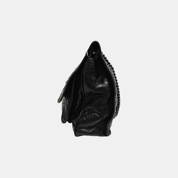 NIKI Large Chevron Calfskin Black