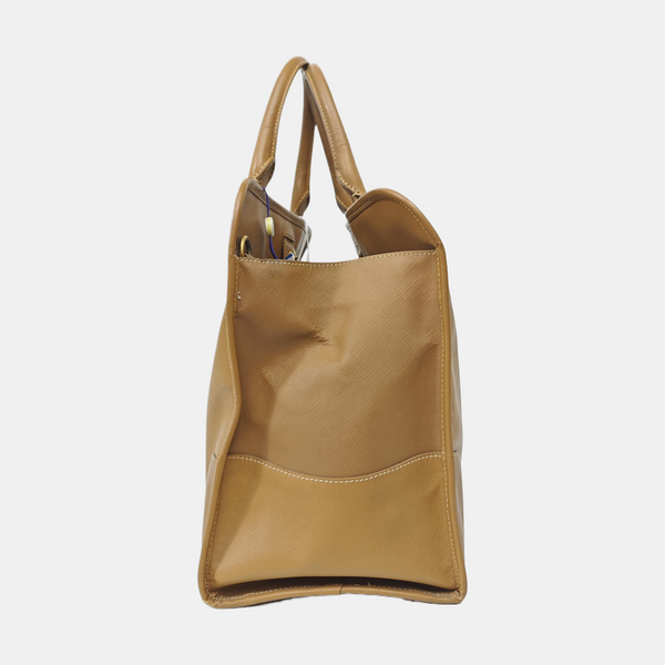 Saffiano Calfskin Tote Bag Brown