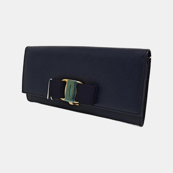 Ginny Calfskin Blue Wallet
