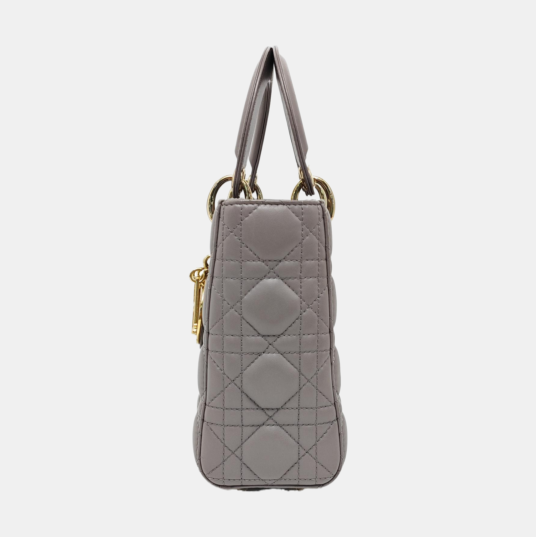 Lady Dior Medium Cannage Lambskin Gray