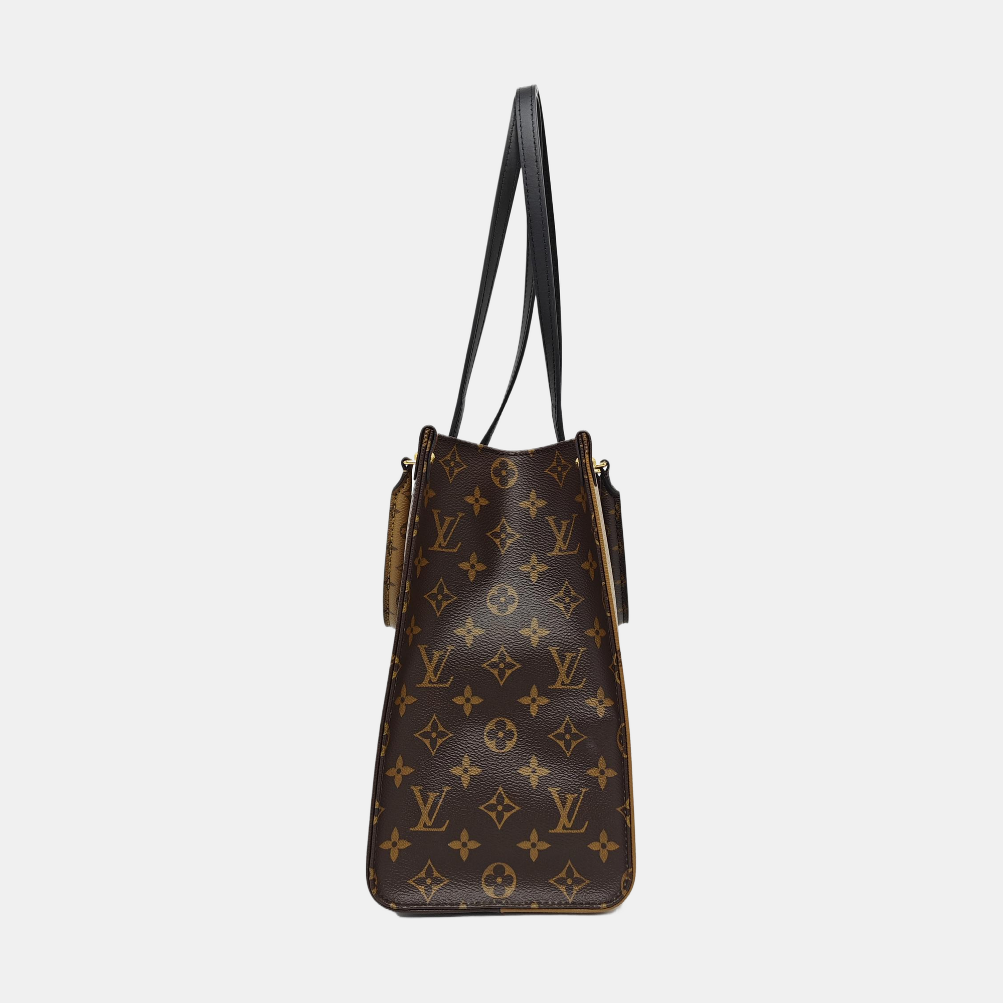 ONTHEGO MM Monogram Coated Canvas Brown
