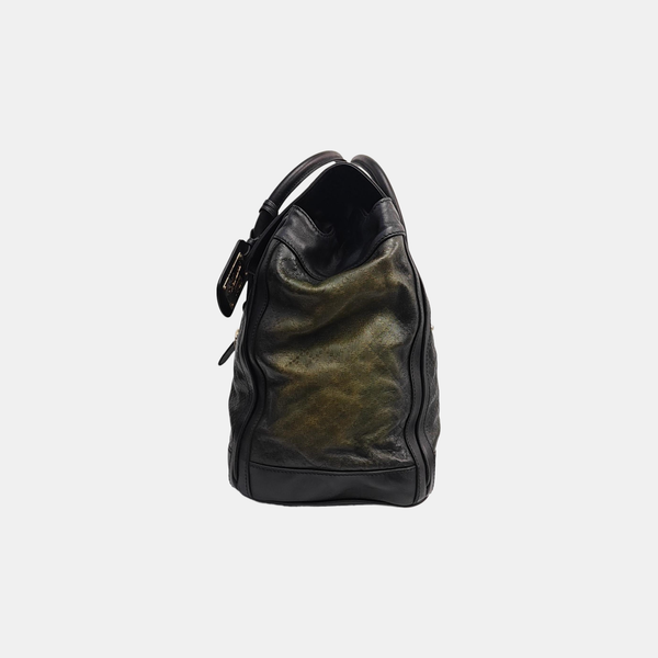 Calfskin Top Handle Bag Green