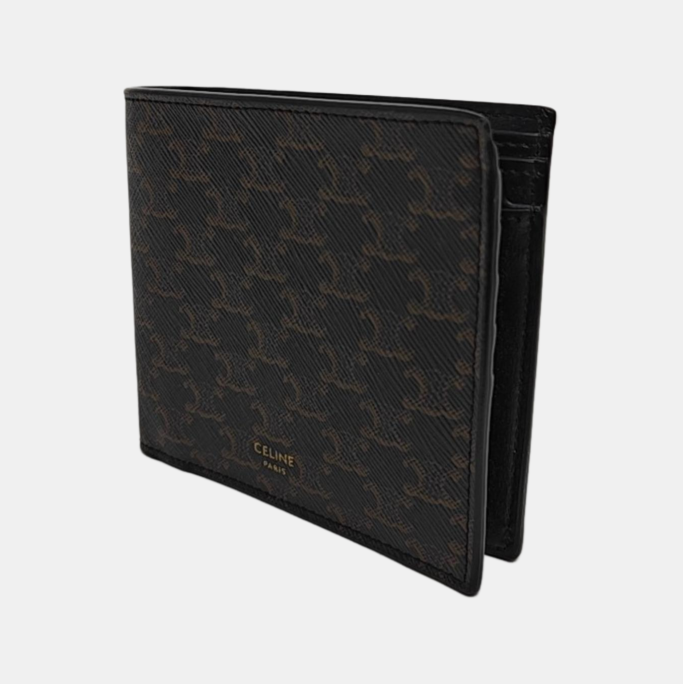 Monedero de cuero negro TRIOMPHE CANVAS