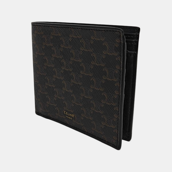 Monedero de cuero negro TRIOMPHE CANVAS