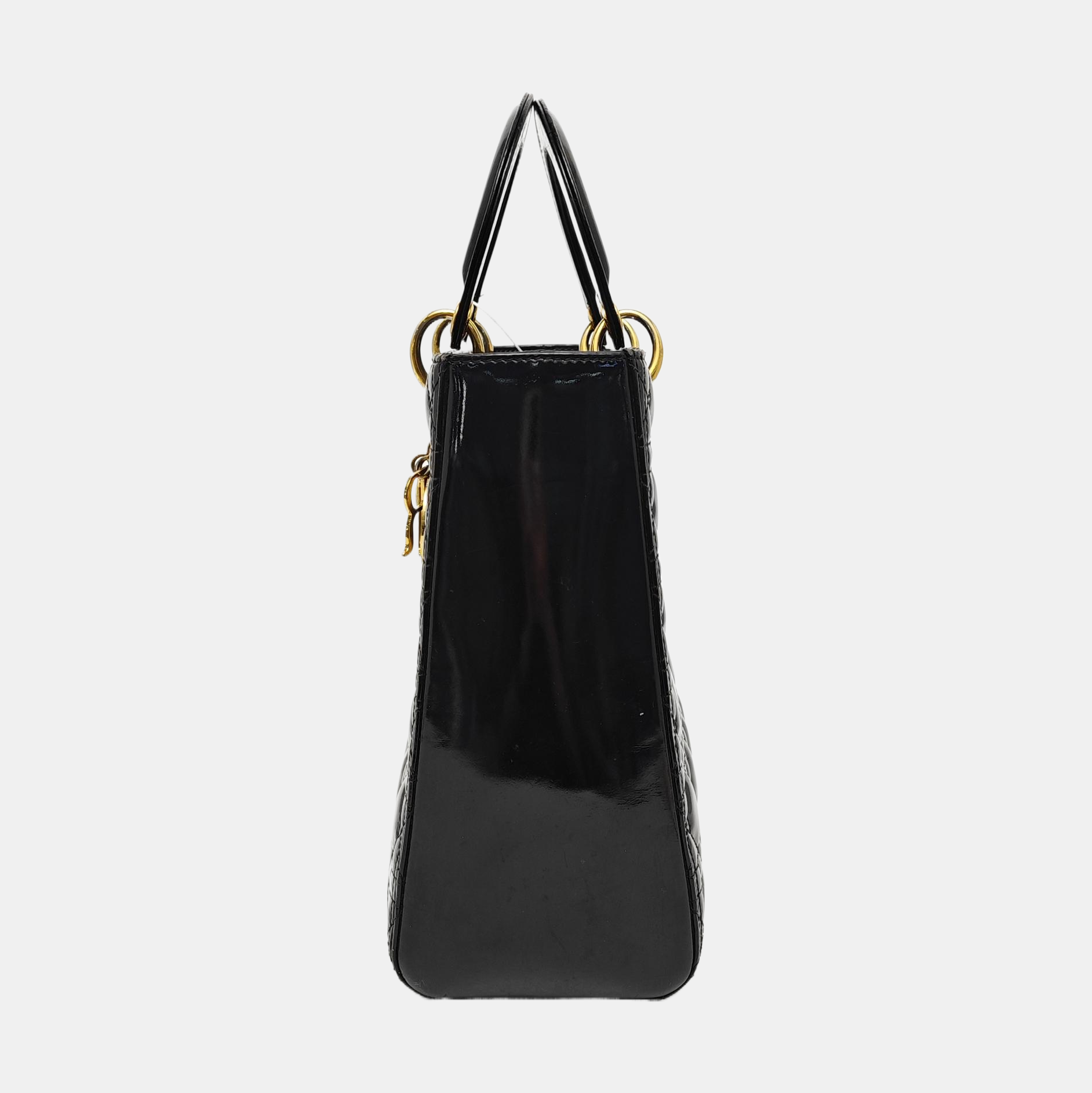 Lady Dior Large Patent Leather Black