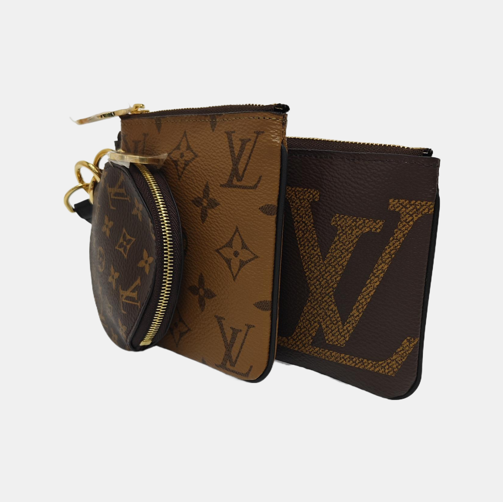 TRIO Monogram Coated Canvas Brown