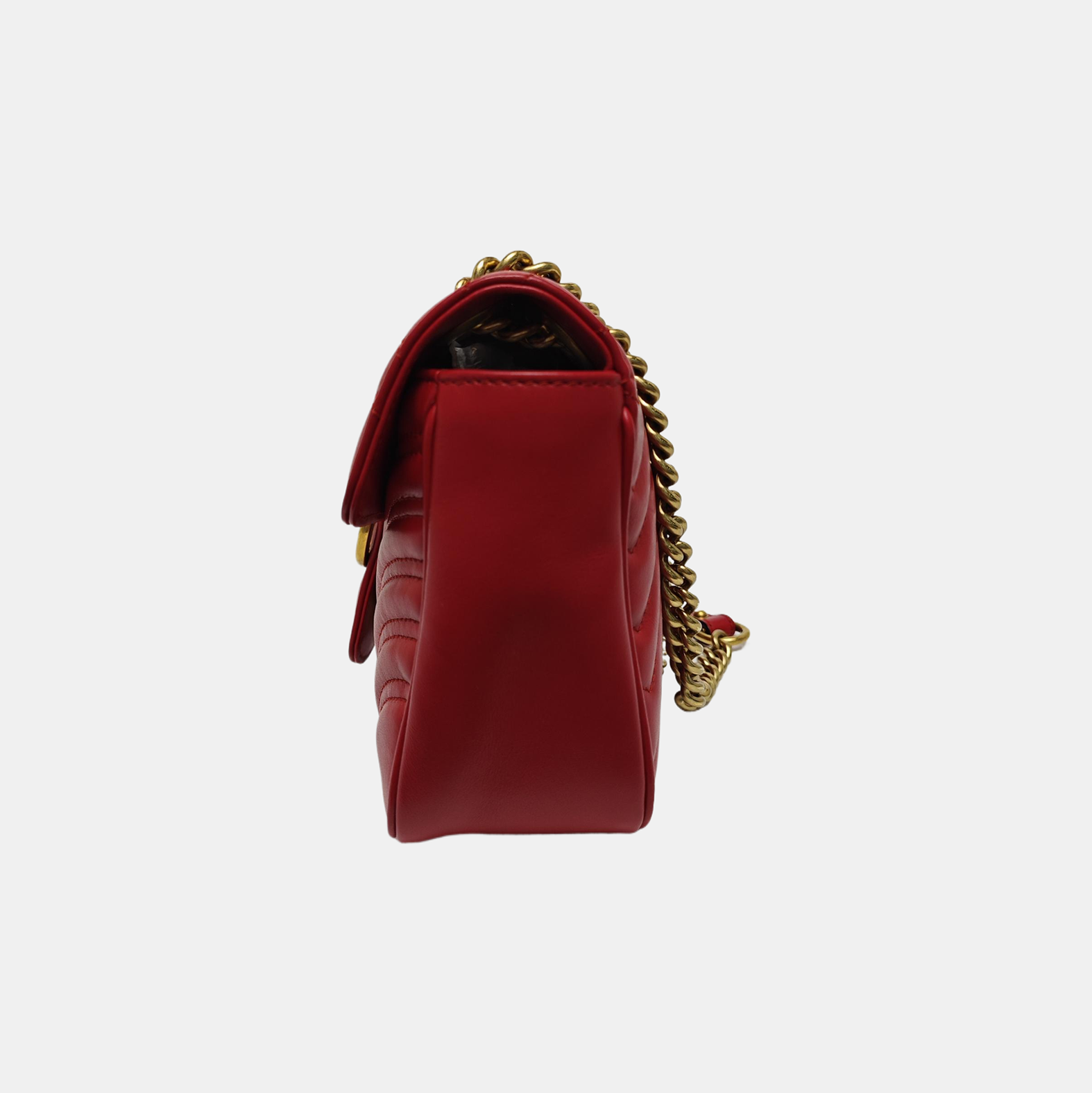 GG Marmont Medium Quilted Calfskin Red