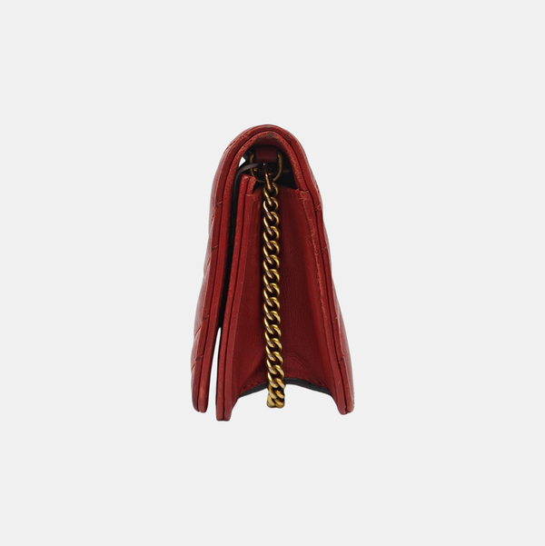 GG Marmont Super Mini Quilted Calfskin Red