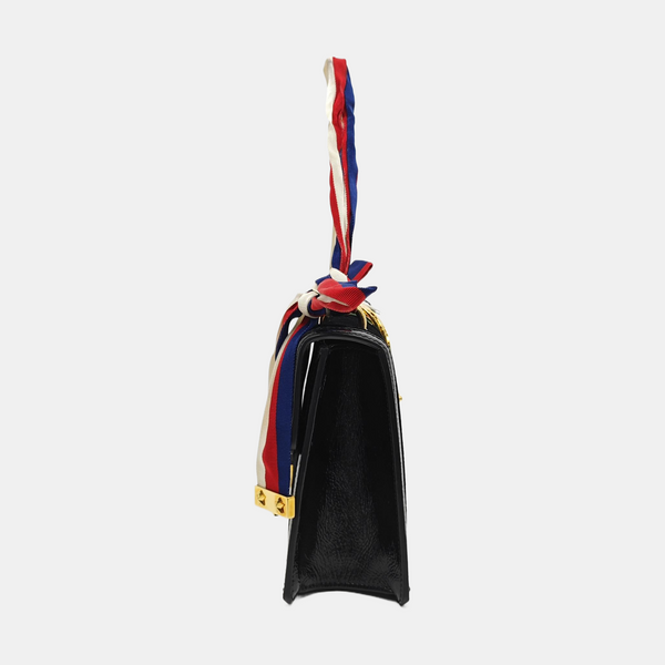 Sylvie Small Monogram Velvet Black