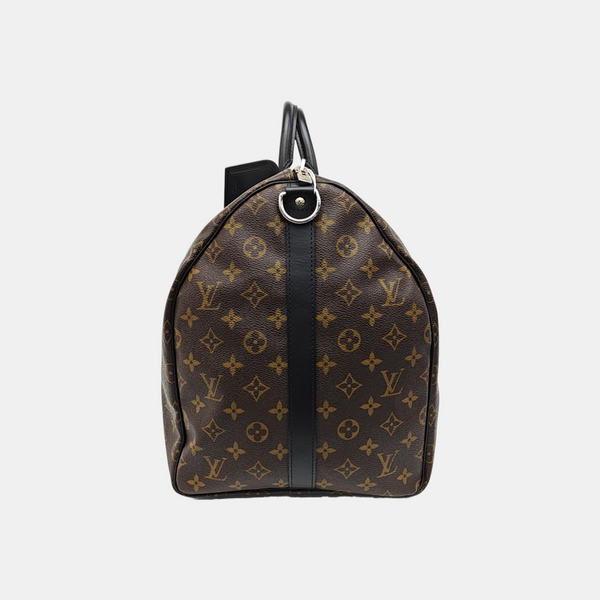 KEEPALL 55 Monogram Coated Canvas Brown