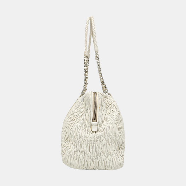Avenue Quilted Lambskin White