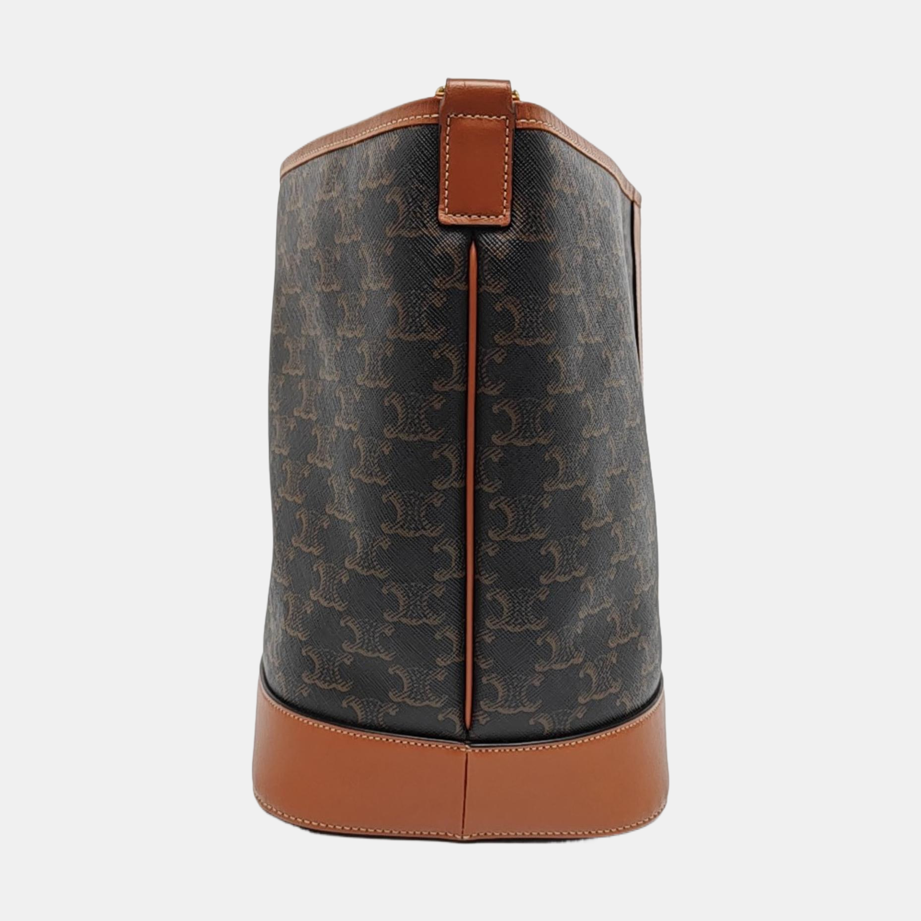 Authenticated pre-owned  TRIOMPHE CANVAS Medium Coated Canvas Brown - Bucket Bag at Looply